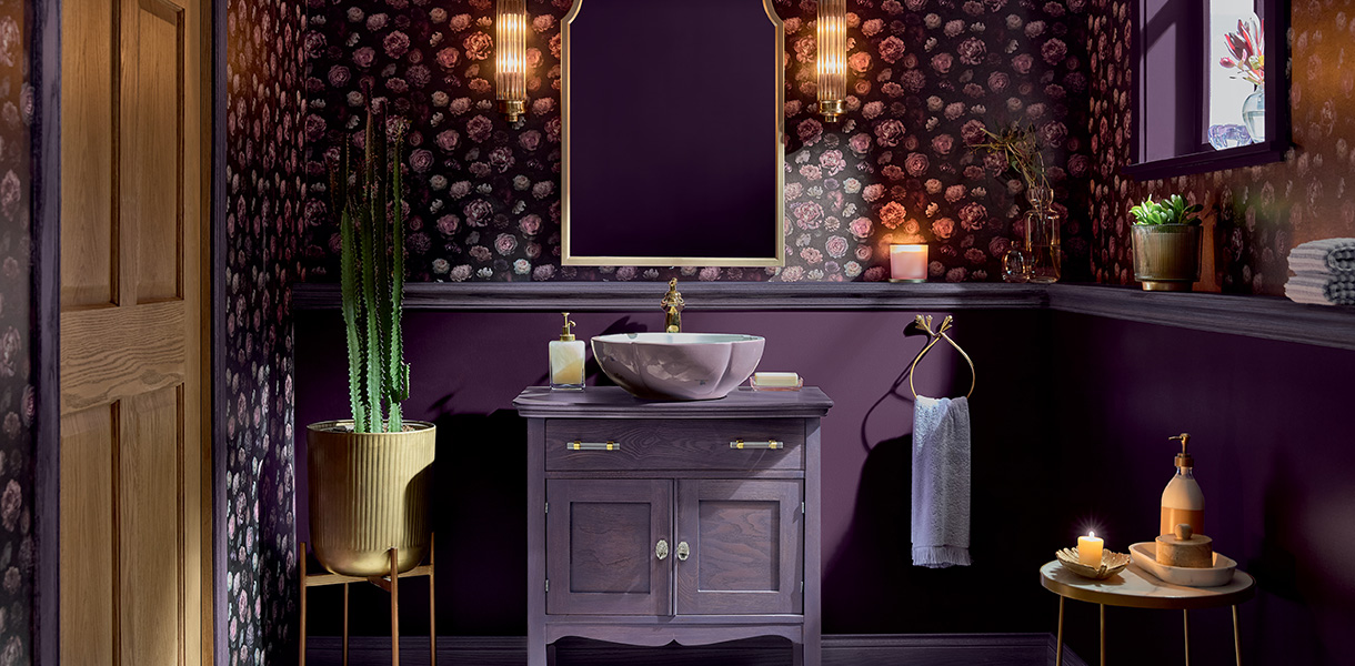 violet bathroom