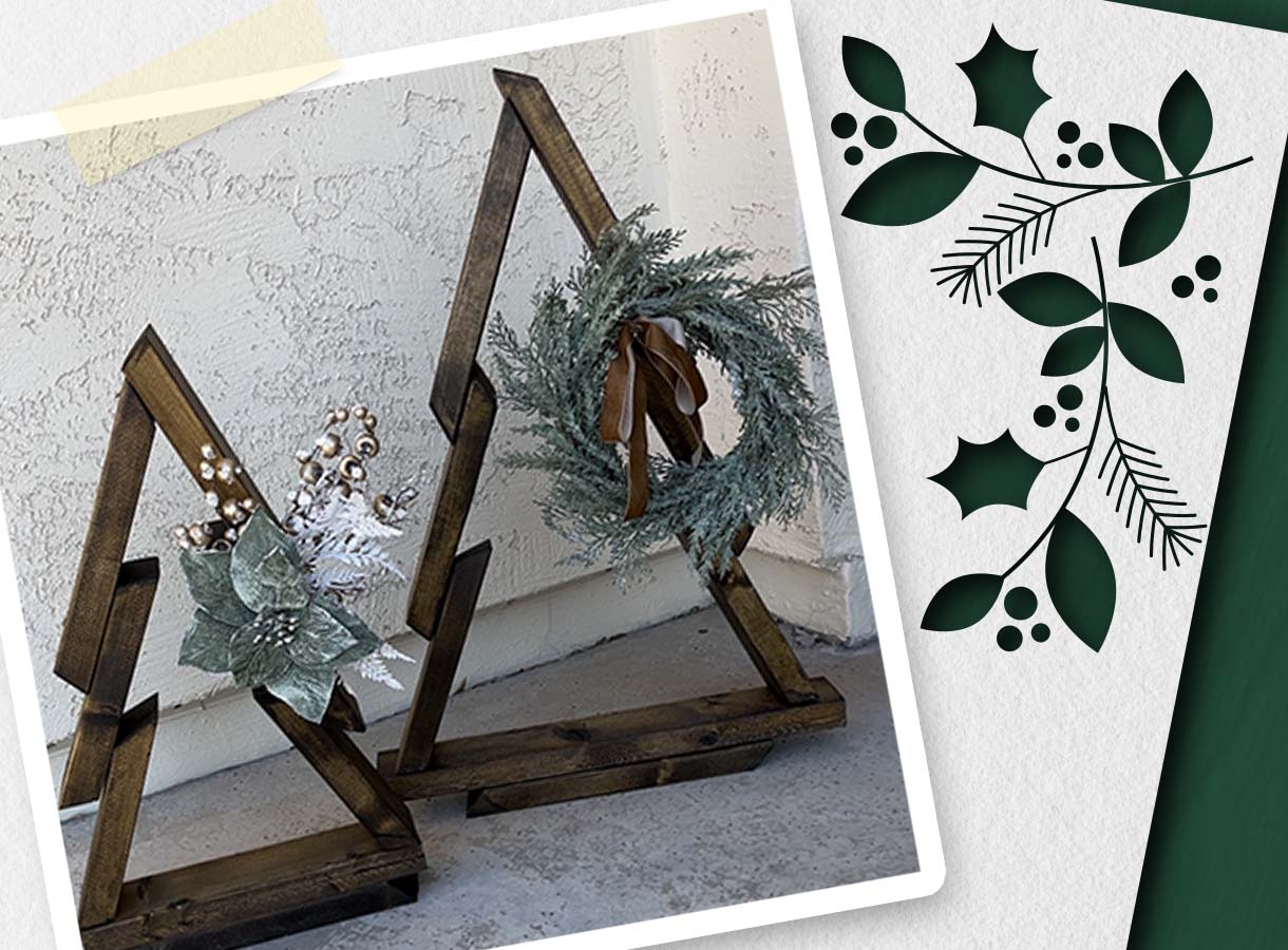 minwax wreath and tree shapes